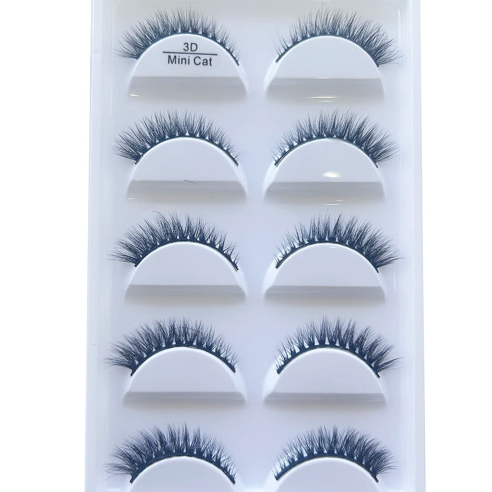 Bulk 10/50 Pairs False Mink Eyelashes Cross Natural Wispy Makeup Lashes