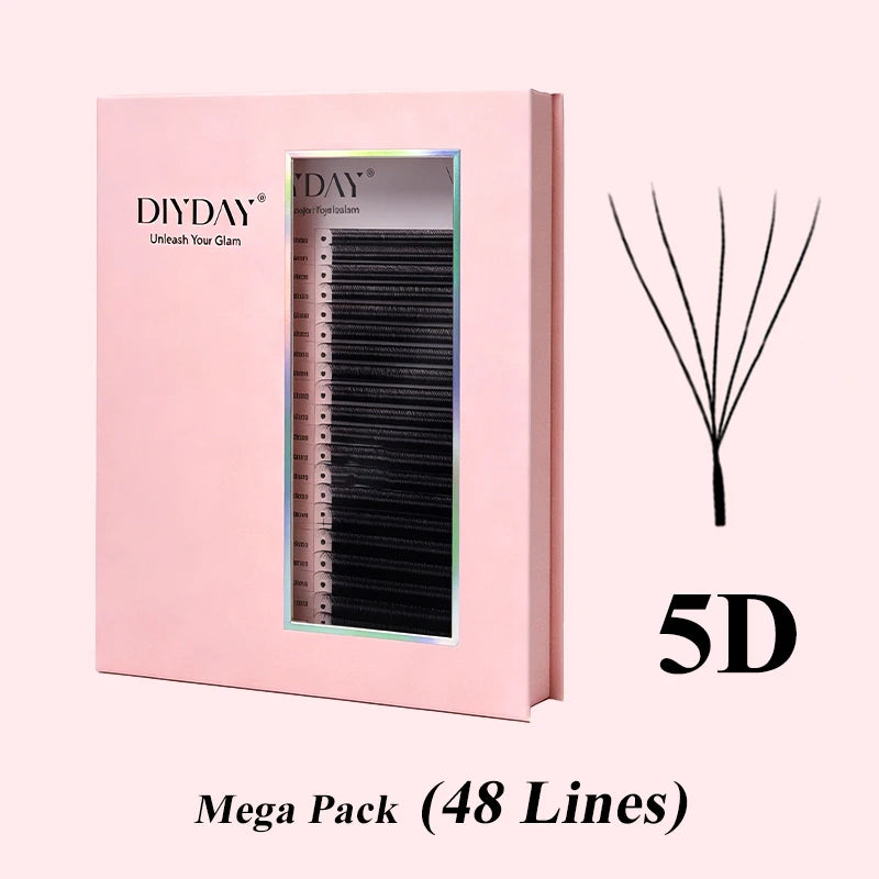 False Eyelash Extensions 3D 4D 5D 6D W Shaped Premade Fan Mink Lashes