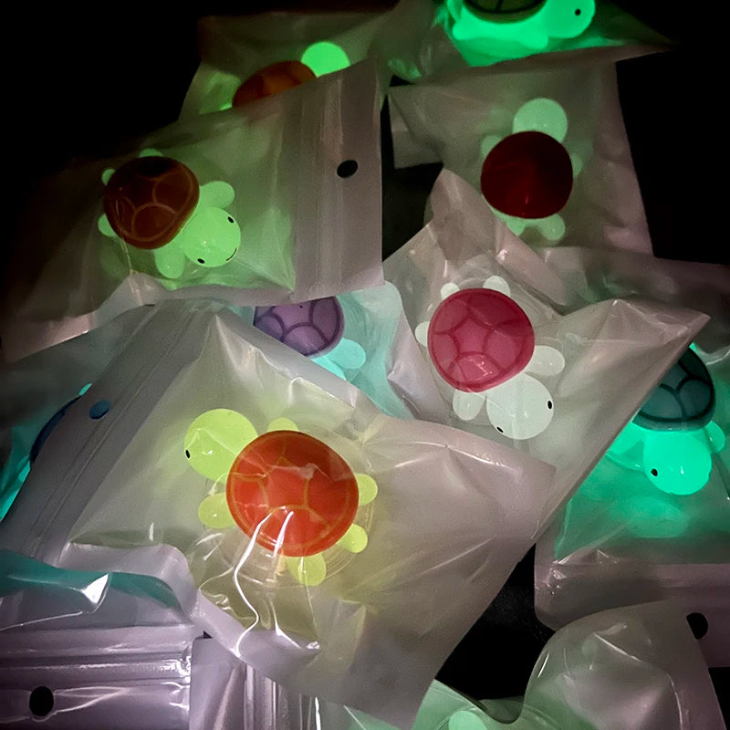 Glow-in-the-Dark Turtle Phone Holder - Mini Resin Expandable Foldable Stand