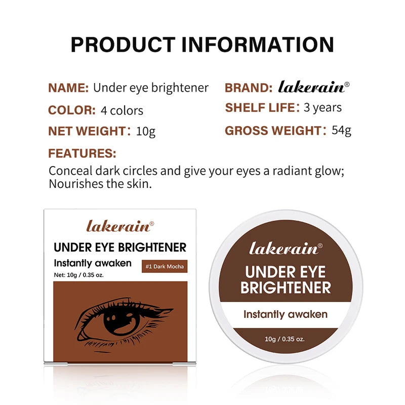 Eye Concealer with Brush, Long-Lasting Cover for Dark Circles & Age Lines