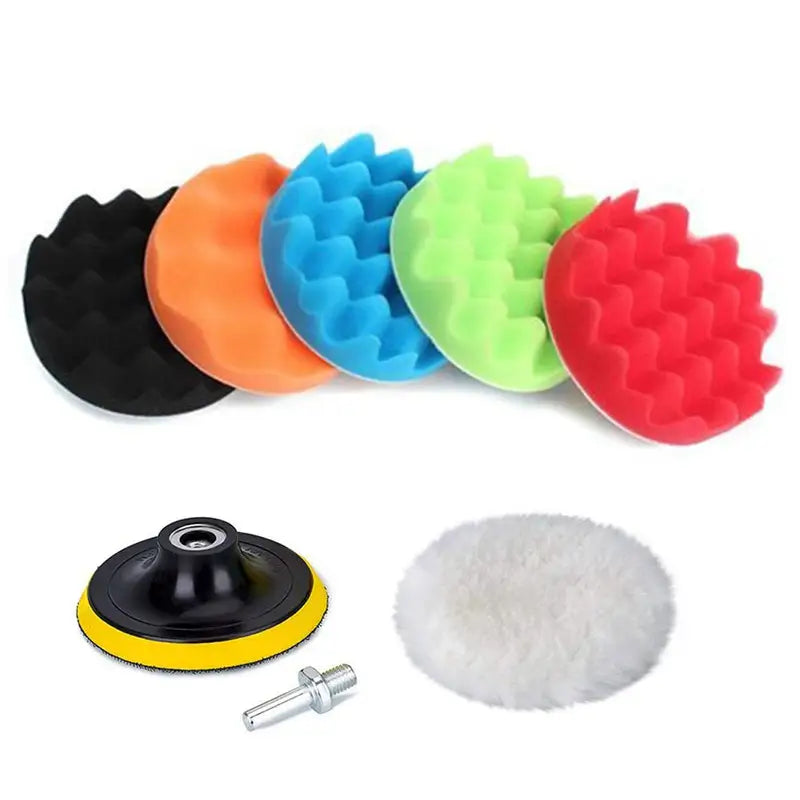 8 Pcs Car Polishing and Buffing Sponge Pads Kit - Auto Waxing and Cleaning