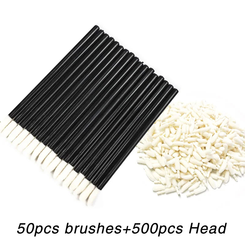 Disposable Lip Brush Replacement Heads 500pcs Makeup Tool Cotton Tips