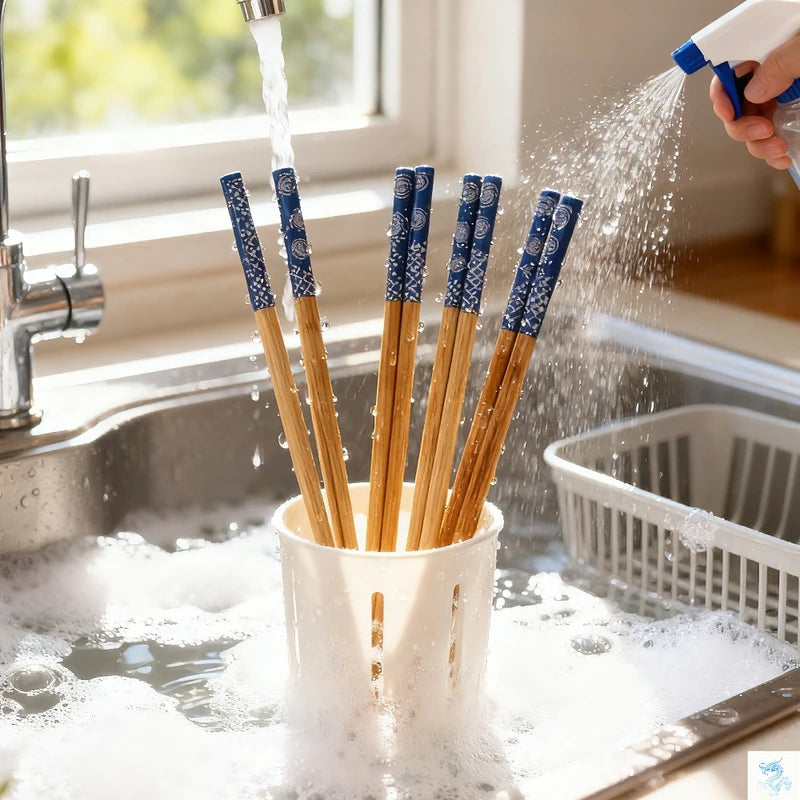 Reusable Bamboo Chopsticks Set - 5 Pairs Natural Wood Sushi Food Utensils