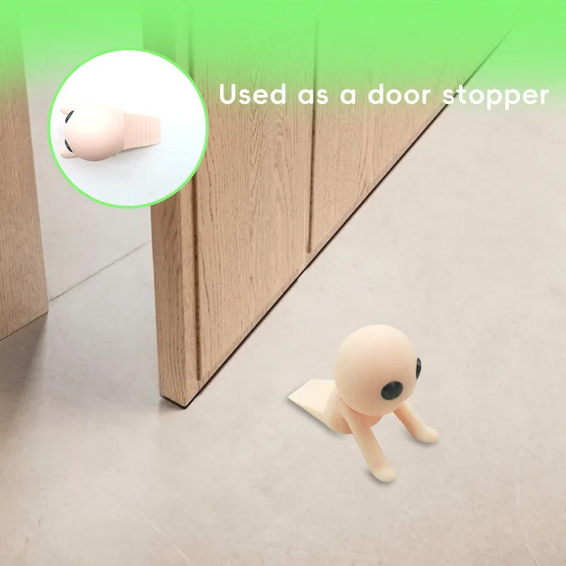 Decorative Flexible Door Stopper Mini Figurine Non-Slip Bedroom Dorm Room Ornament