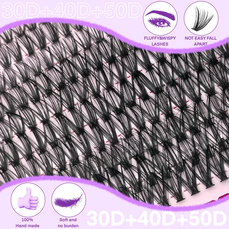 700PCS DIY Eyelash Extension Kit Mixed Length 9-16mm with D-Curl Lashes for Festive & Personal Use