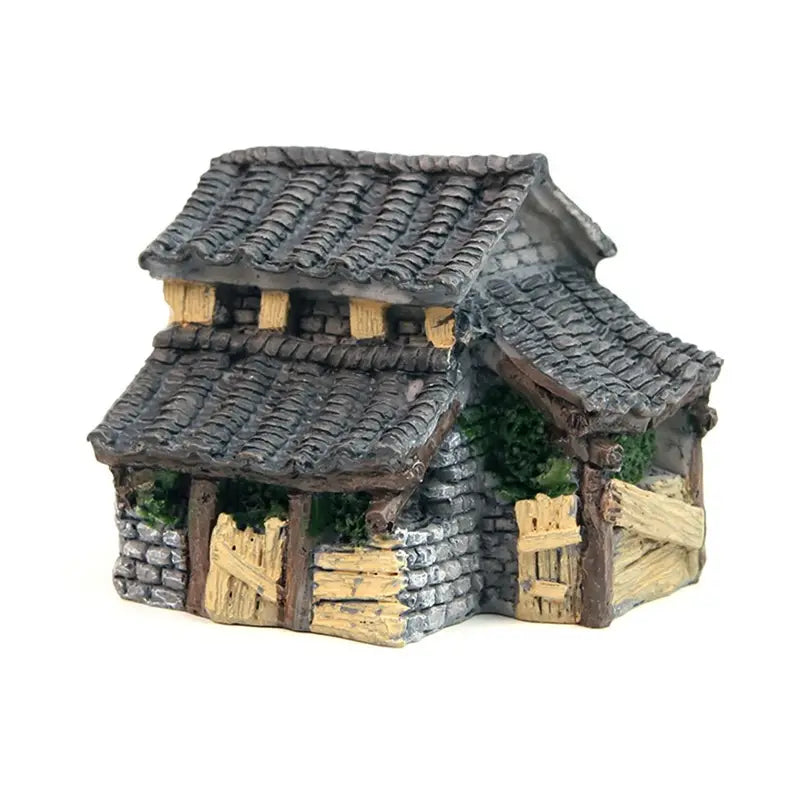Resin Miniature House Figurines for Home Decor Fairy Garden Bonsai Micro Landscape