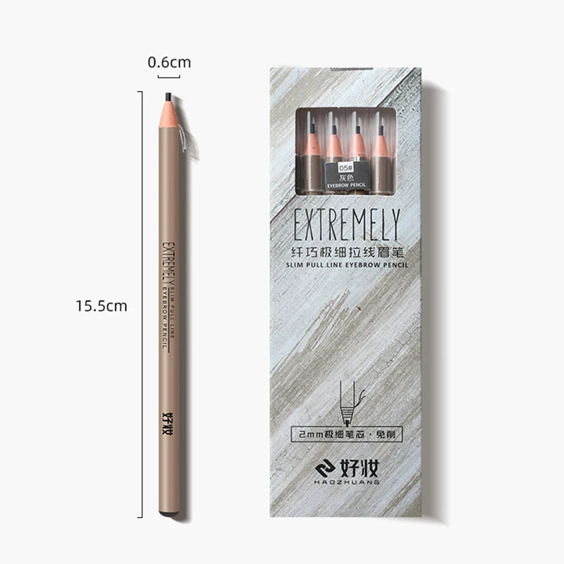 6-Piece Eyebrow Pencil Set - Fine Microblading Makeup Tools for Women