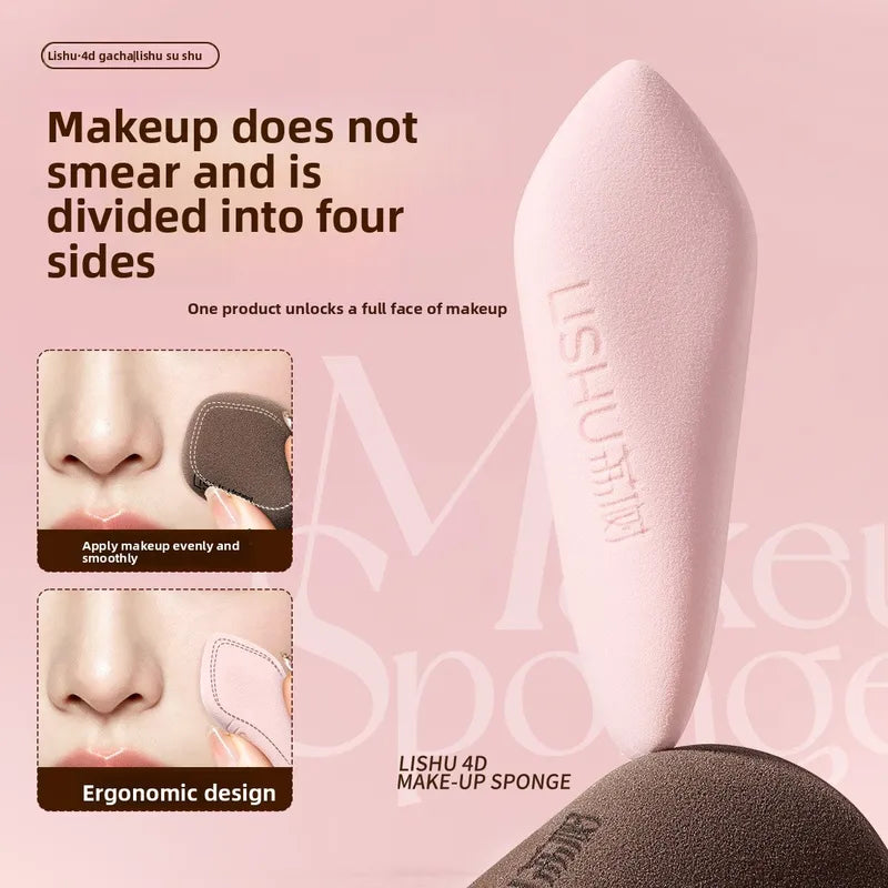 Finger Shape Makeup Sponge Set - Reusable Precision Face Cosmetic Puffs for Foundation & Highlighter