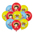 18Pcs Anime Themed Latex Balloons for Birthday Party Decorations - Luffy Character 12 Inch