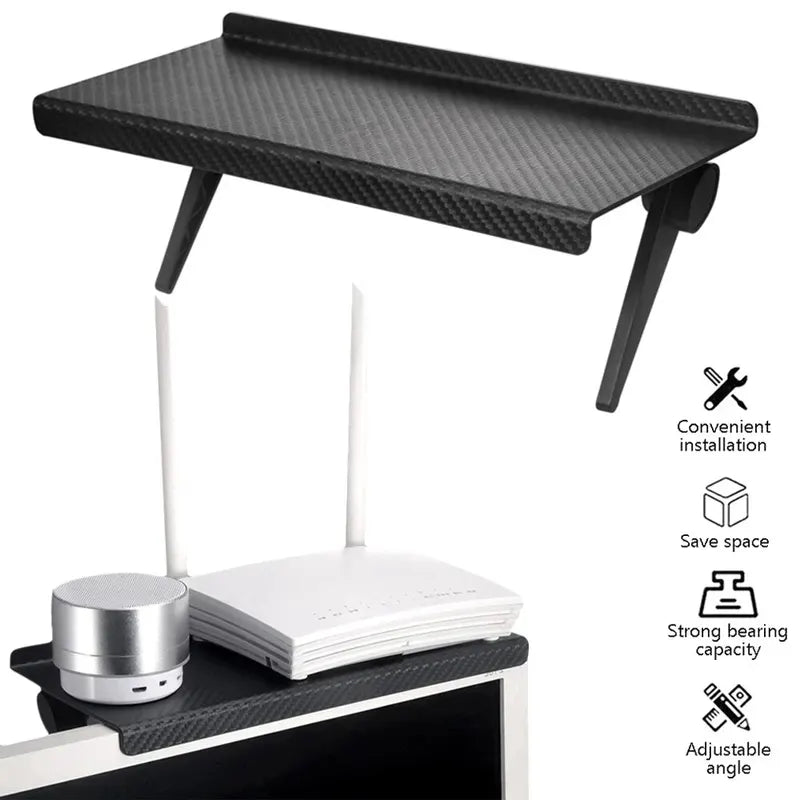 Computer and TV Screen Storage Rack Wireless Router Set-Top Box Organizer Black or White