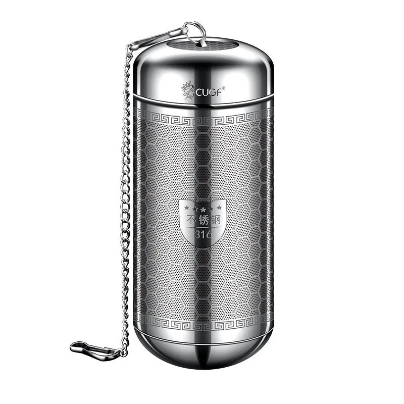 316 Stainless Steel Tea Infuser with Tray and Herbal Filter - Kitchen Tea Strainer Accessory