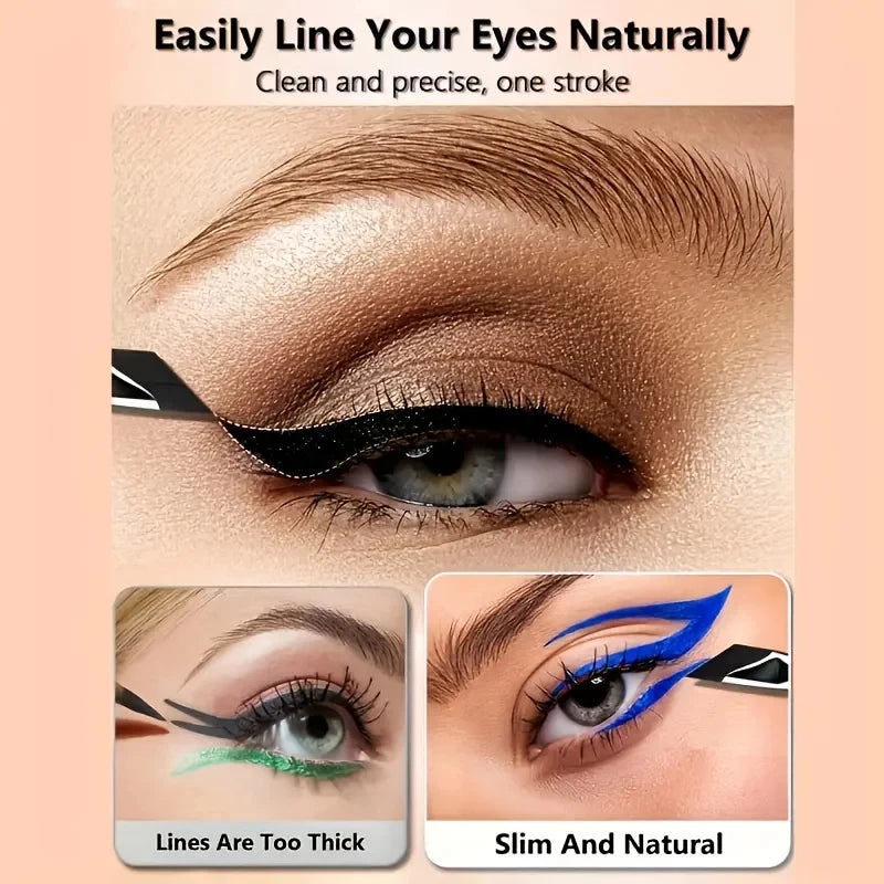 Eyeliner Brush Set with Tilted Fine Blade for Precise Makeup Application - 5 Pieces