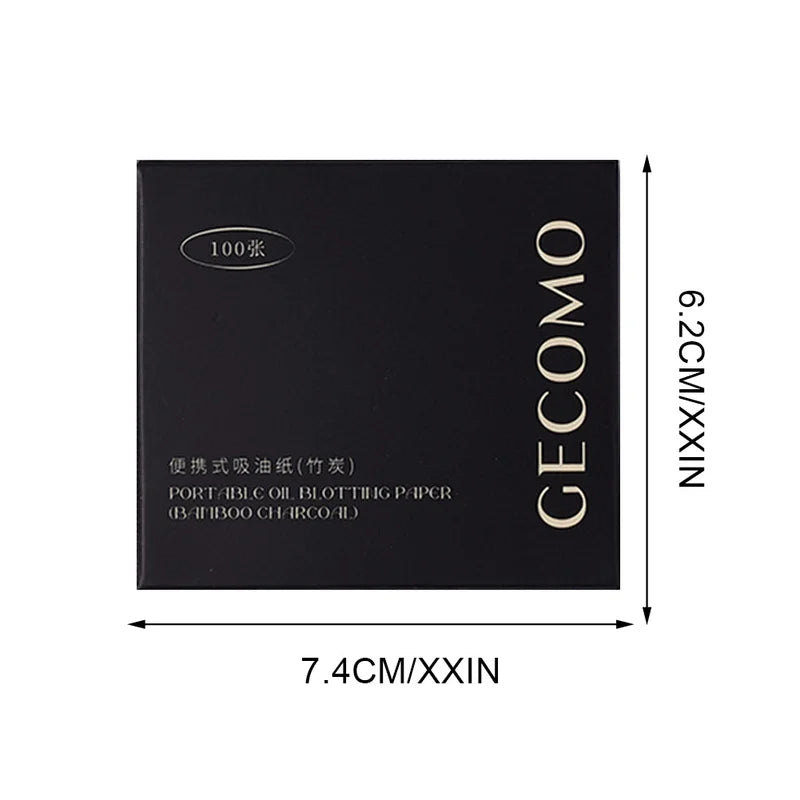 Oil Control Blotting Sheets with Case & Powder Puff - Bamboo Charcoal Face Sheets for Oily Skin