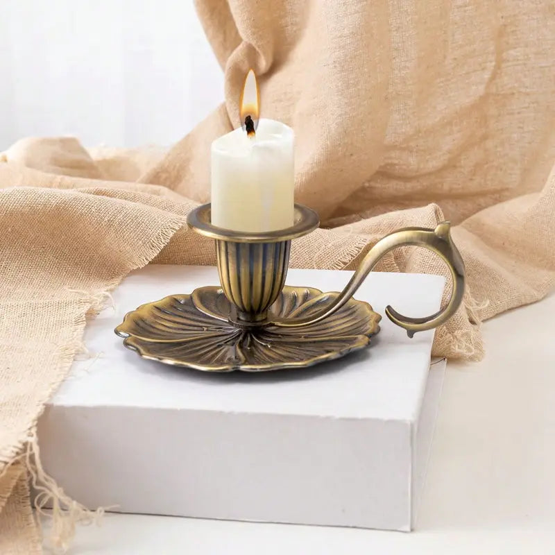 European Style Church Candlestick Decor Zinc Composite Candle Holder Home Office Living Room
