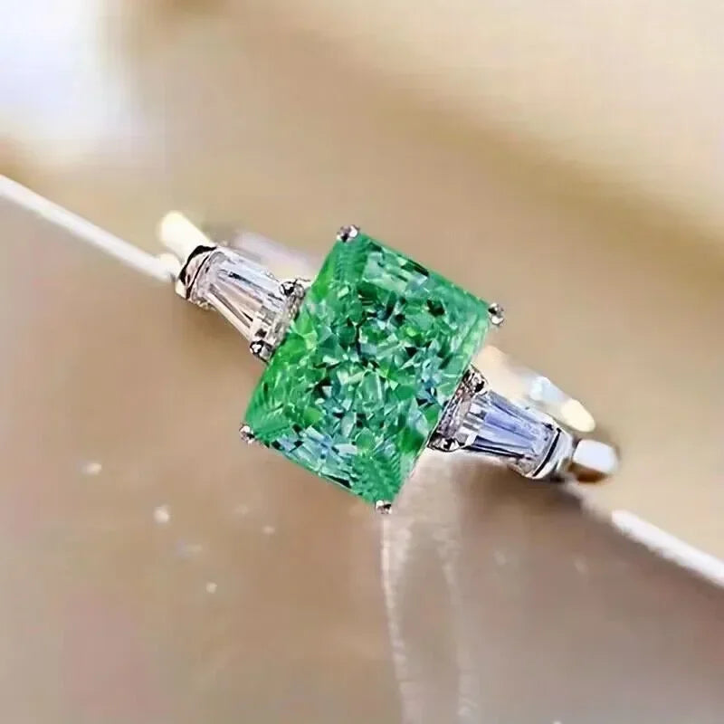 Elegant Square Pink Cubic Zirconia Engagement Ring for Women - Trendy Jewelry Gift