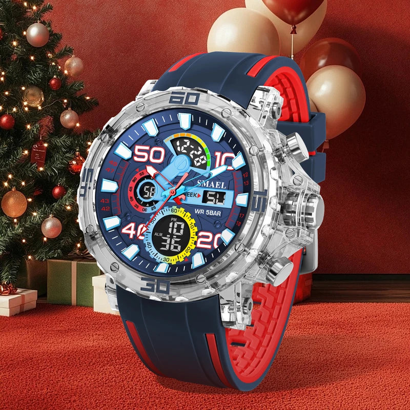 Waterproof Military Sport Watch for Men - LED Backlight Alarm Chronograph