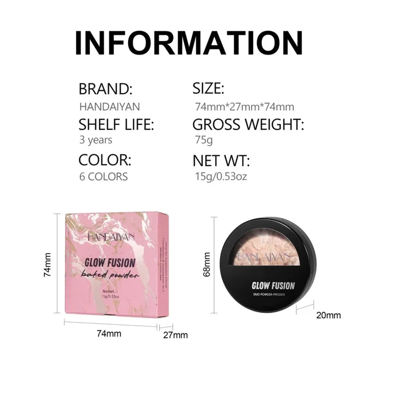 7 Colors Waterproof Matte Finishing Powder Foundation Compact Long Lasting Makeup Base