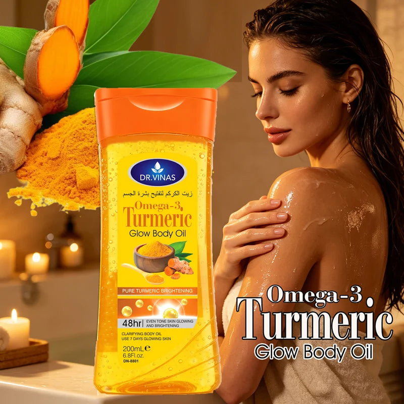 Turmeric Omega-3 Body Oil Set - Moisturizing & Hydrating Skin Care for All Seasons