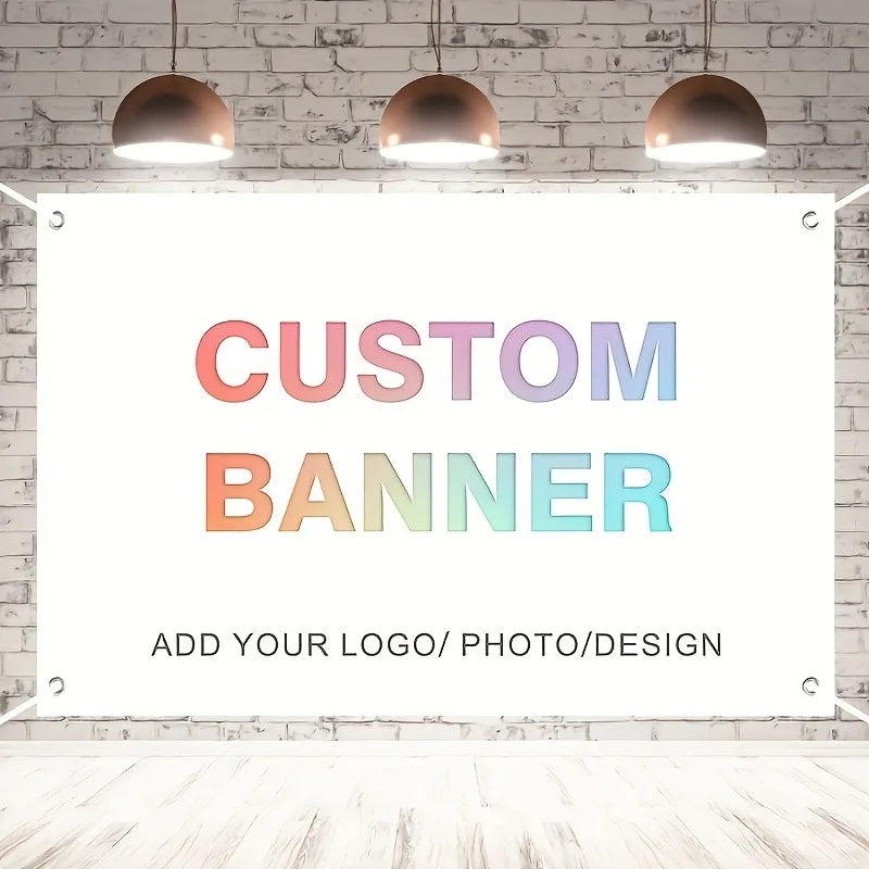Customizable Indoor Outdoor Photo Banner with Grommets - Polyester Fabric