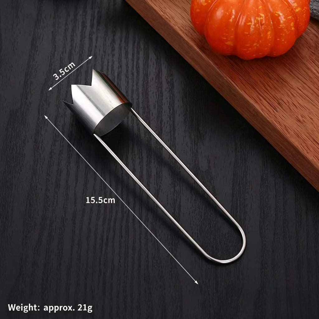 Portable Stainless Steel Fruit Core Remover for Pears and Apples - Sharp Serrated Cutter