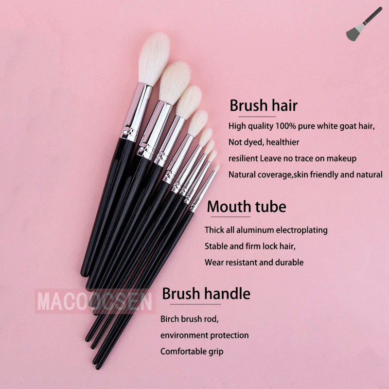 Tapered Eye Makeup Brush for Eyeshadow Contouring Highlighting Goat Hair