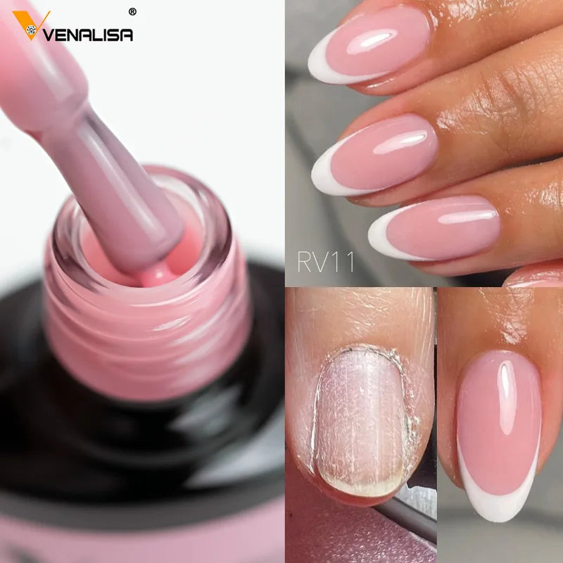 Rubber Base Coat Nail Gel Polish - Semi Transparent for French Nail Art - UV LED Curing
