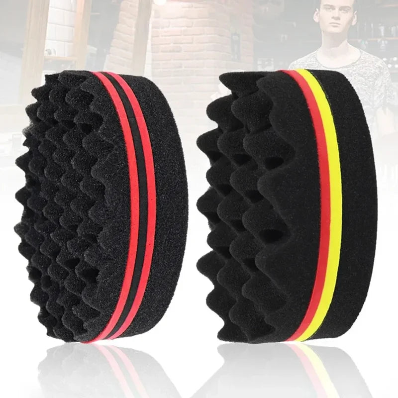 Double-Sided Magic Twisted Hairbrush Sponge for Styling & Curling - Reusable Oval Tool
