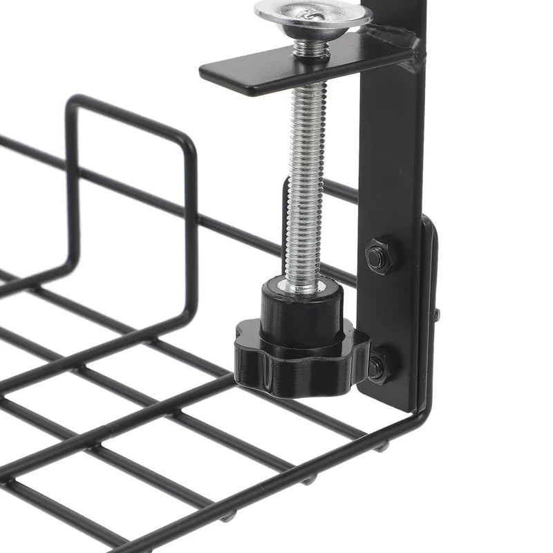Under Desk Cable Organizer Rack No Punching Wire Management Tray for Office & Kitchen