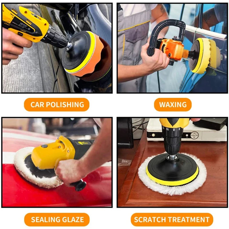 Car Polishing Sponge Pads Kit Foam Buffer Buffing Machine Wax Pads for Auto Motorcycle