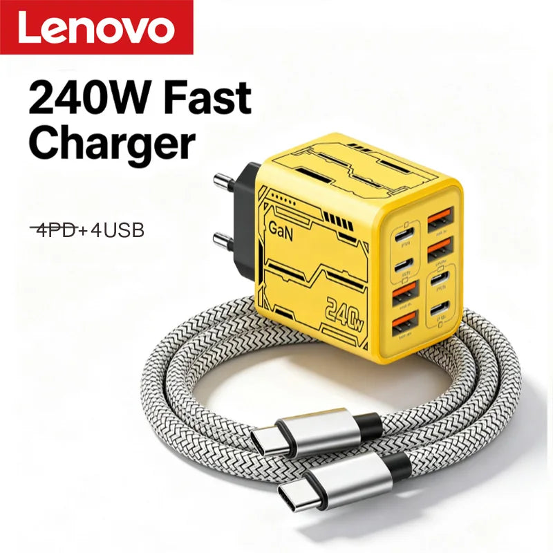8-in-1 240W Multi-Port USB-C Power Charger Station with Fast PD Charging