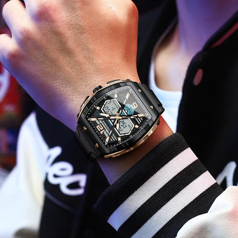 Men's Digital Military Watch 50m Waterproof LED Quartz Sport Wristwatch