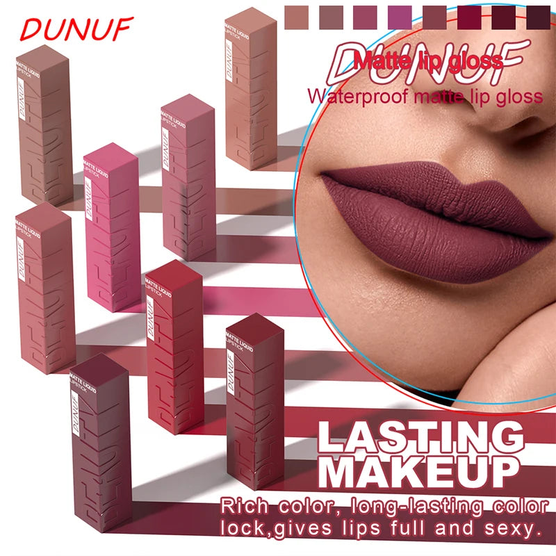 Waterproof Lip Gloss Lipstick - Easy Color, Sweat-Proof, Non-Stick to Cups, Y2K Fashion for Christmas