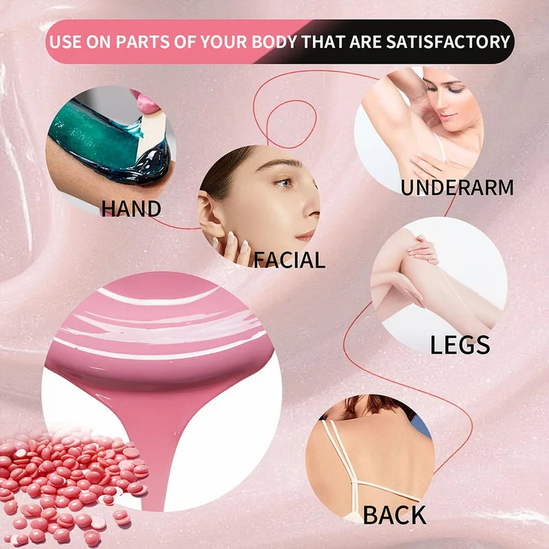 50g Hard Wax Beads for Hair Removal Painless Bikini Face Legs Body Hot Wax Machine