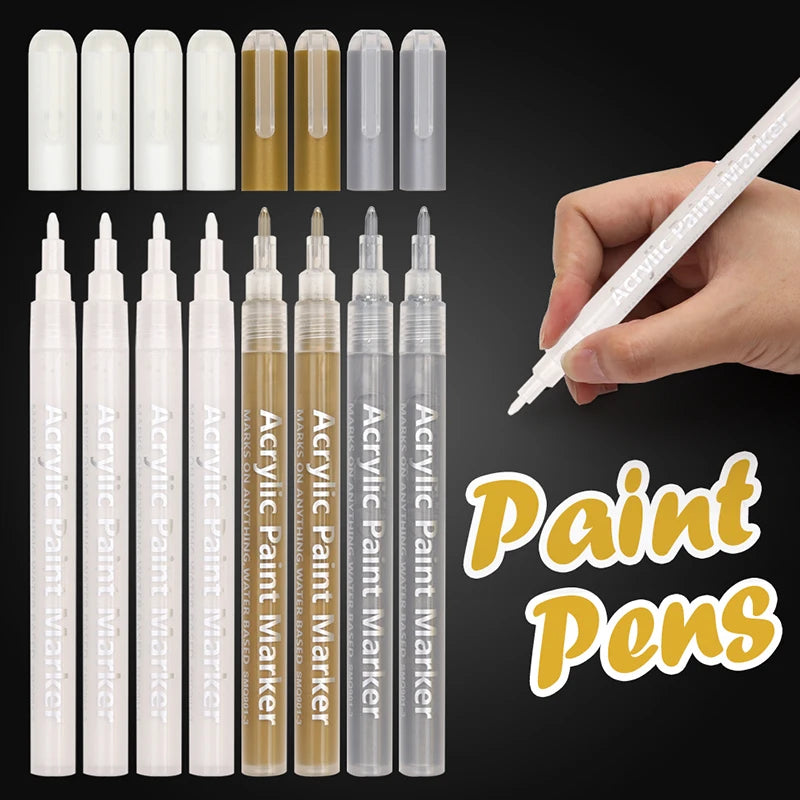 Premium Acrylic Paint Pen Set - 0.7mm Fine Tip for Art & Crafting