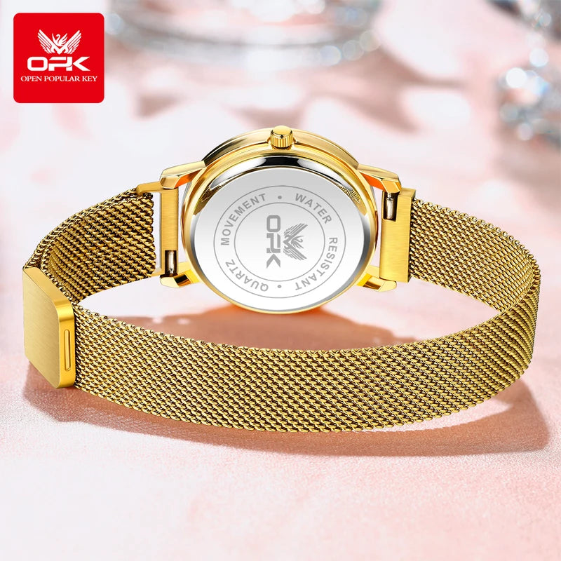 Women's Quartz Watch with Stainless Steel Mesh Strap Waterproof Fashion Wristwatch