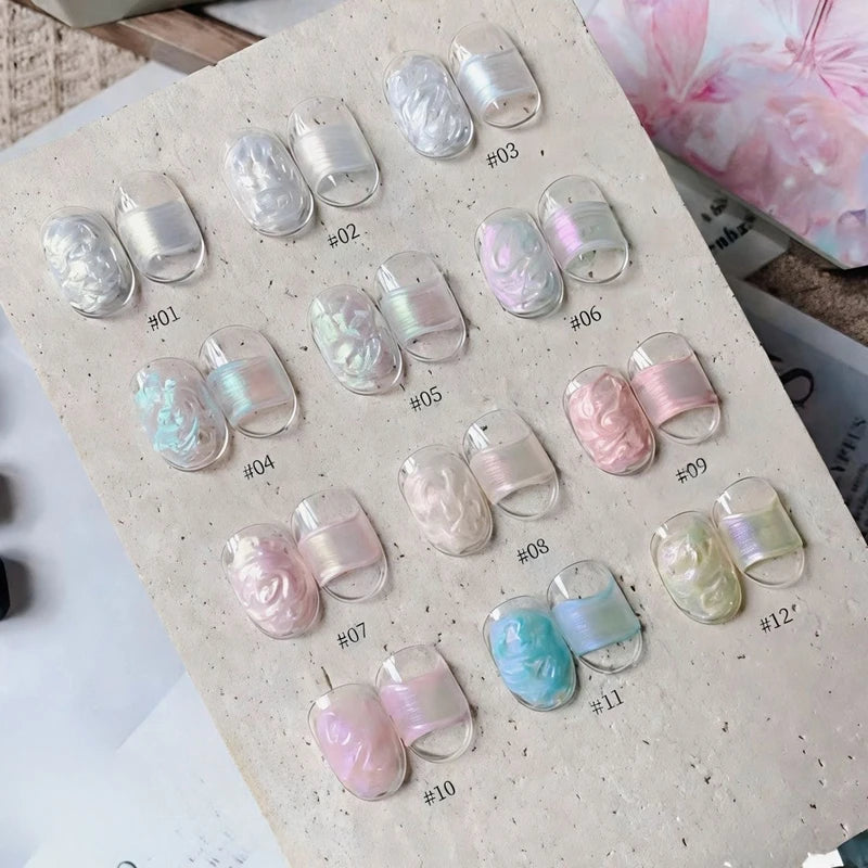 Non-Wipe 3D Aurora Nail Gel for Manicure - Texture Styling & Highlight
