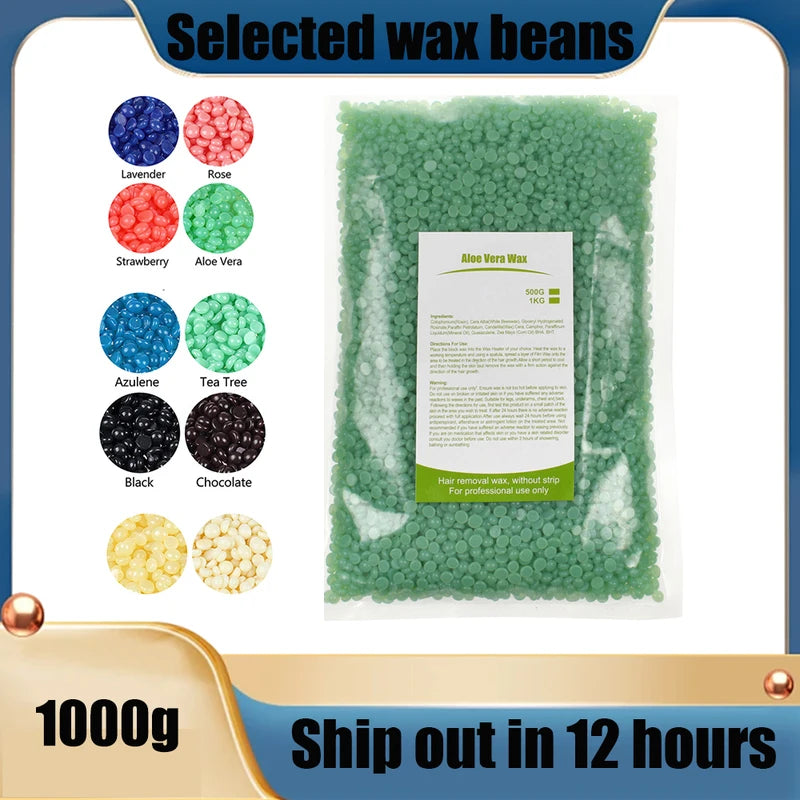 1000g Painless Wax Beads for Body Face Bikini Hair Removal - Hard Wax Beans