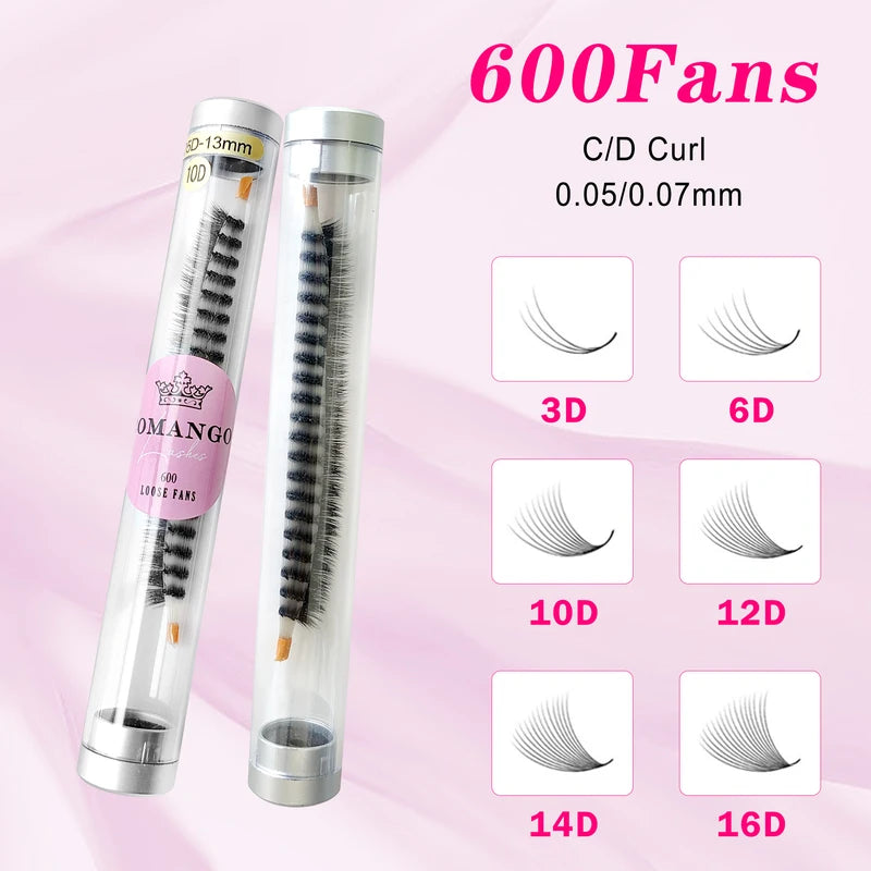 Premade Volume Mink Eyelash Extensions Wide Fans 3D-16D Pointed Base Wholesale