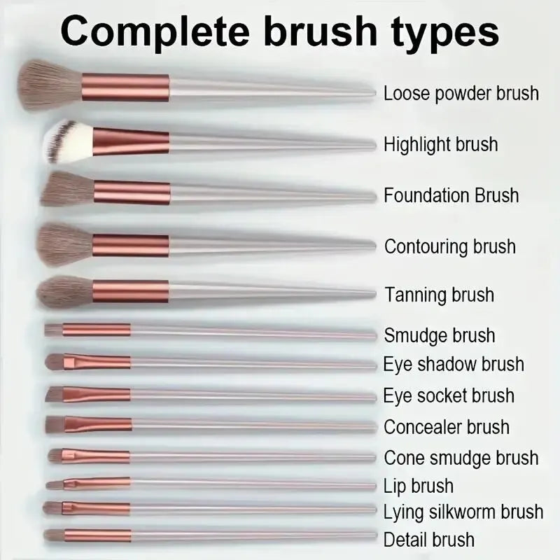 Professional Makeup Brush Set with Soft Fluffy Brushes for Face & Eyes - Multiple Handle Colors