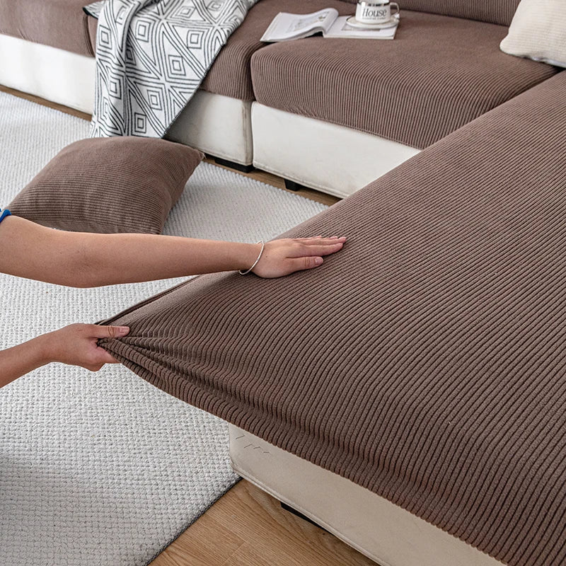 Elastic Sofa Cover for Living Room Protects & Pets Removable Cushion Protector