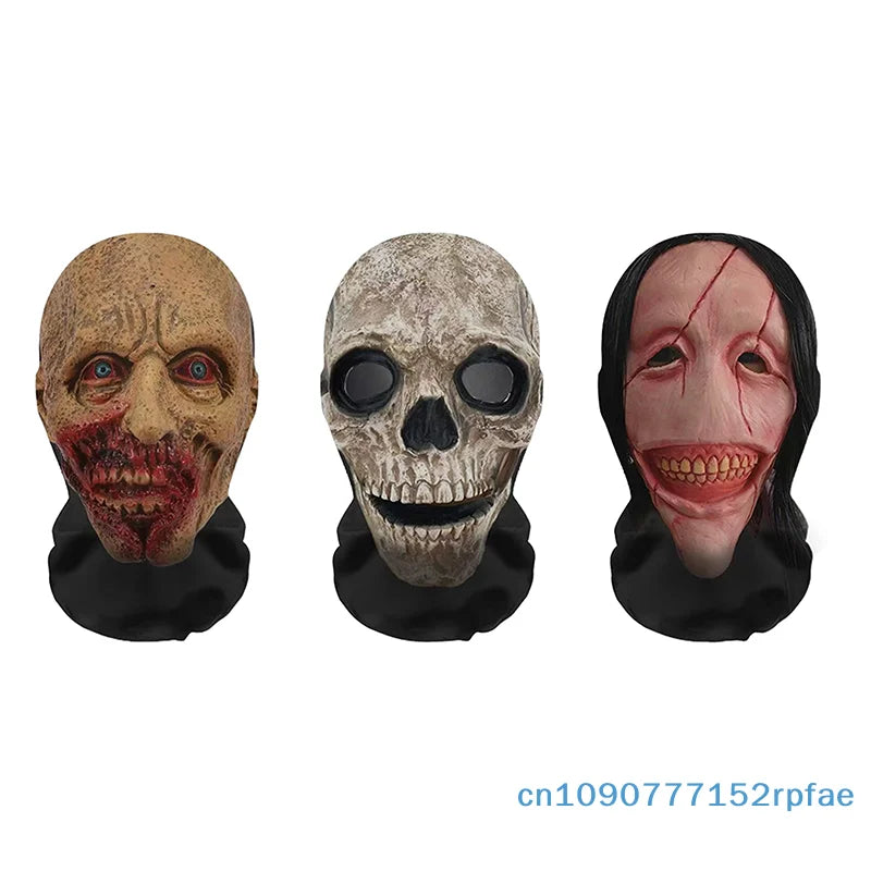 3D Halloween Cosplay Mask Full Face Skull Cover Breathable Mesh Elastic Balaclava