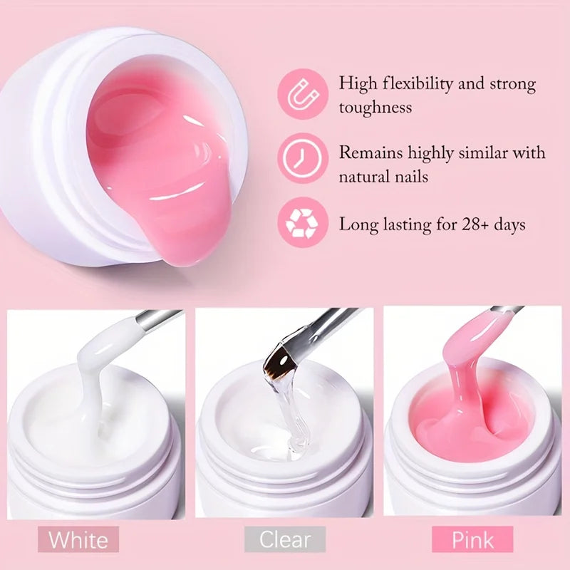 12 Colors 30ml Nail Extension Gel Polish - Long-Lasting & Formaldehyde-Free