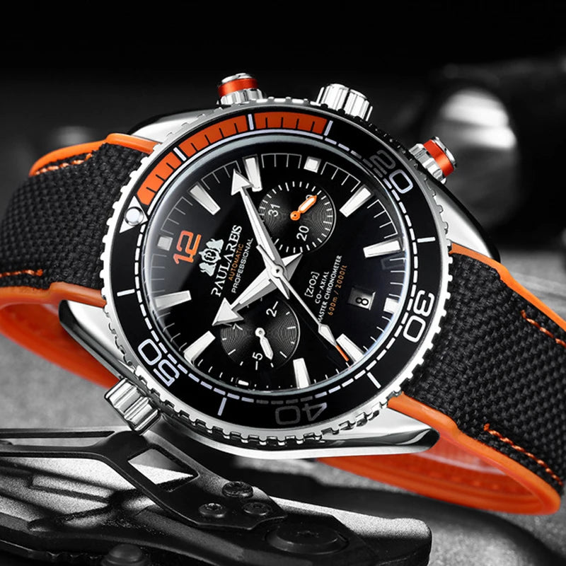 Men's Automatic Mechanical Watch Waterproof Luminous Date Rubber Strap