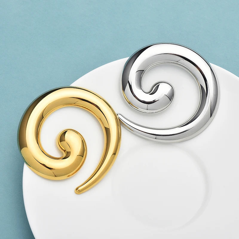 Geometric Stainless Steel Brooch for Women - Simple Style Jewelry Gift