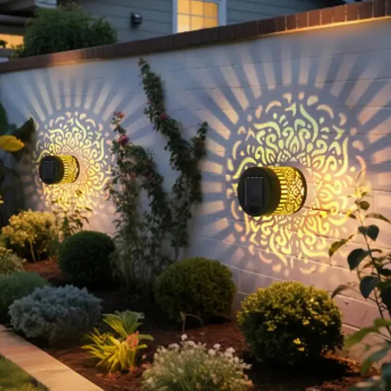 Solar Outdoor Wall Light with Floodlight - Waterproof Garden Fence Decor