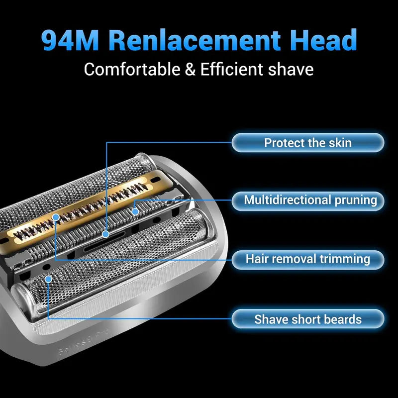 Electric Razor Replacement Head for Braun Series 9 Pro 94M - Compatible with 9030S 9040S 9050CC 9070CC - 1 Pack