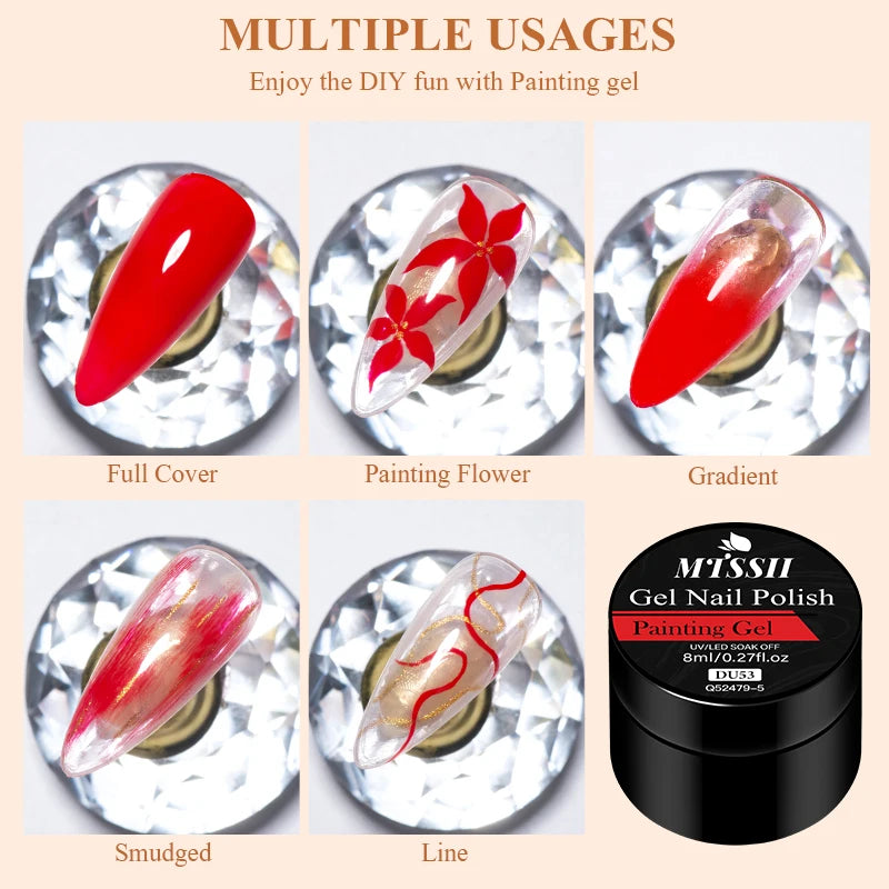 Professional Gel Nail Polish Set - Semi Permanent Nail Art Colors with No Wipe Top Coat