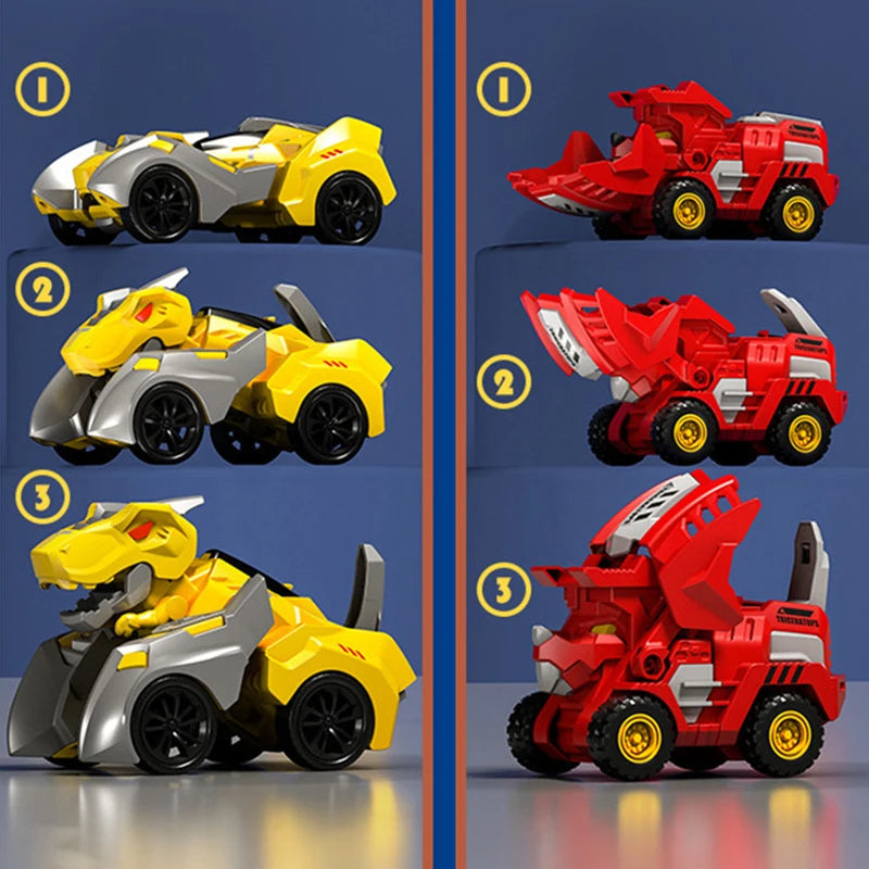 Transforming Dinosaur Car Toy with Inertial Sliding & Robot Features – Kids Gift