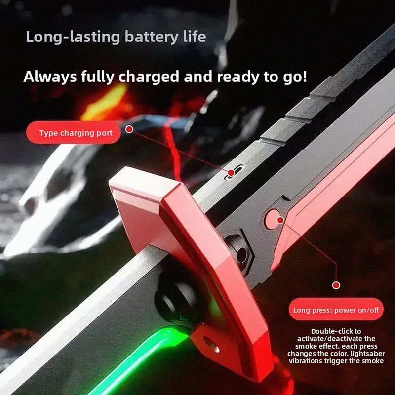 Colorful Glowing Sword Toy with Spark & Smoke Effects – Kids Christmas Birthday Gift