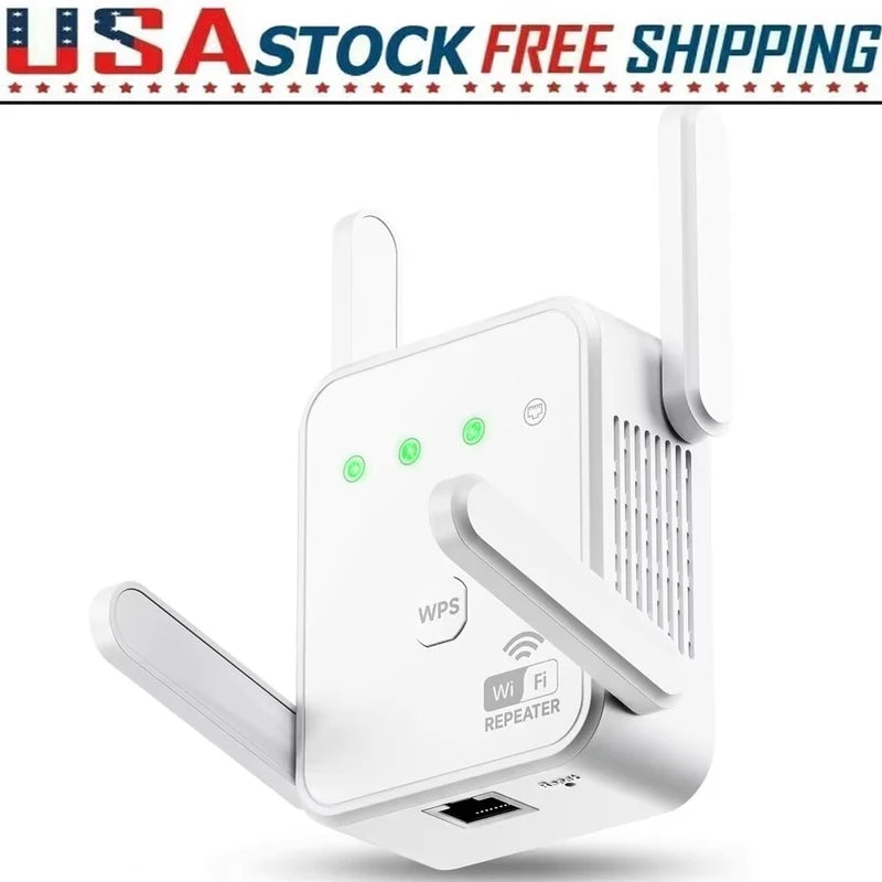 WiFi Signal Booster Extender 300Mbps Wall-Penetrating Repeater with Ethernet Port